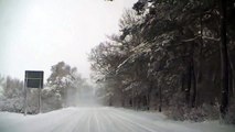 Schneesturm Rügen Mönchgut  Heiligabend nichts geht mehr Strasse ist unpassierbar