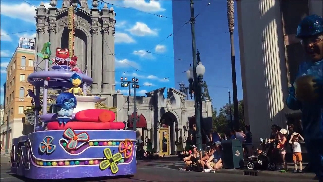 Disney California Adventure Pixar Play Parade with Inside Out pre parade