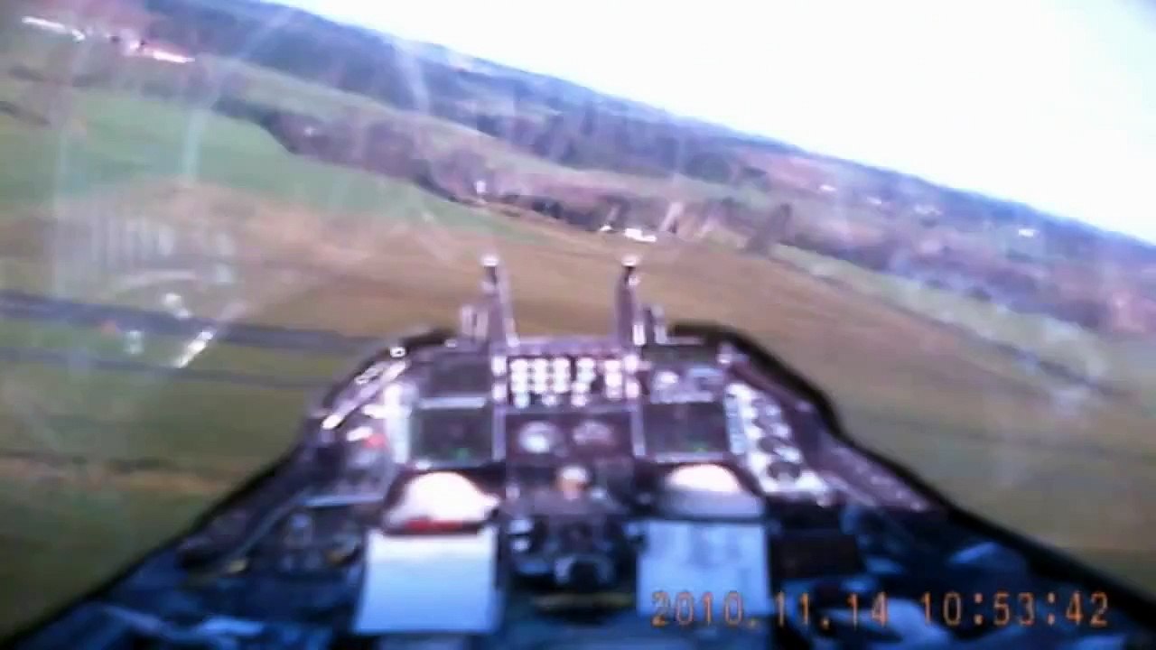F-16 RC Lander FPV Onboard Cockpit Camera Maiden Flight