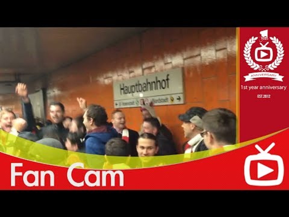 Arsenal FC 1 Borussia Dortmund 0 - Fans On The U-Bahn To Match - ArsenalFanTV.com