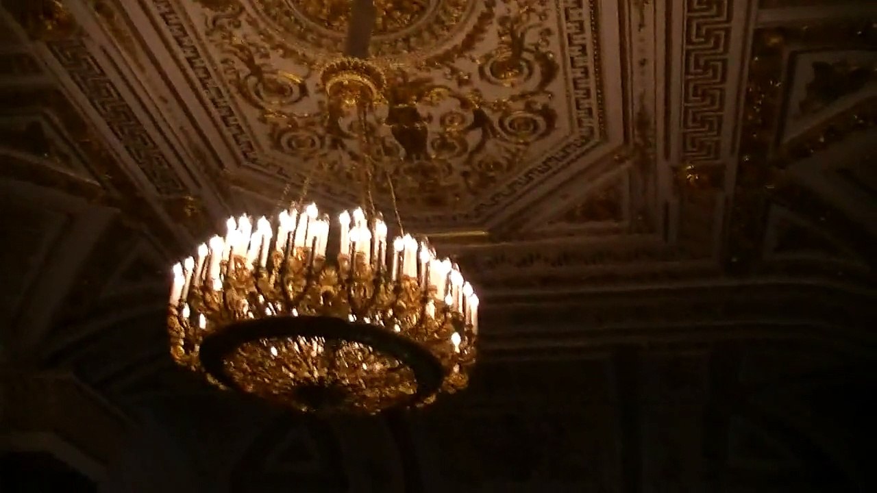 St Petersburg : The Hermitage, Malachite Hall (Palais de l'Ermitage, le salon de Malachite). HD