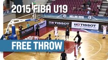 USA's Chinanu with the Rick Barry Free Throw v Iran - 2015 FIBA U19 World Championship