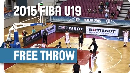 USA's Chinanu with the Rick Barry Free Throw v Iran - 2015 FIBA U19 World Championship