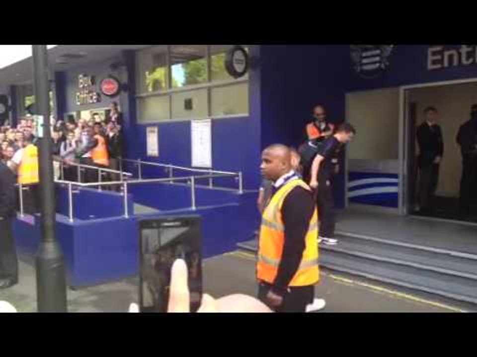 Arsenal team arrive at QPR