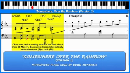 'Somewhere Over the Rainbow' (Version 2) - jazz piano tutorial