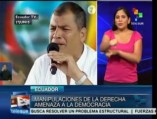 Llama Correa a ecuatorianos a confiar en su administración