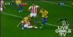 Miranda Gets Injured Brazil 1-0 Paraguay