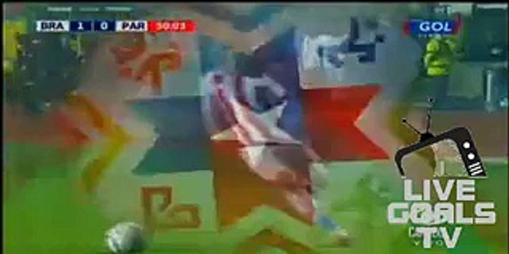 D.Alves Yellow Card Brazil 1-0 Paraguay
