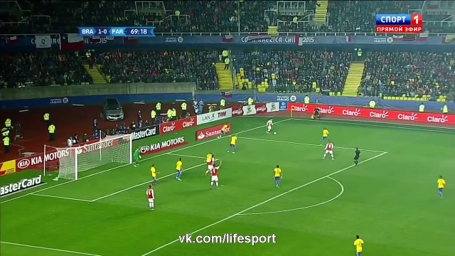 Derlis Gonzalez Goal 1-1 | Brazil vs Paraguay 27.06.2015 (Copa America 2015)