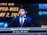 Manny Pacquiao giving praise to the Lord at the mayweather