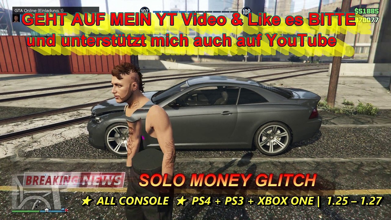GTA 5 | SOLO MONEY GLITCH | ALL CONSOLE | PS4 + PS3 + XBOX ONE | Patch 1.25 – 1.27 German