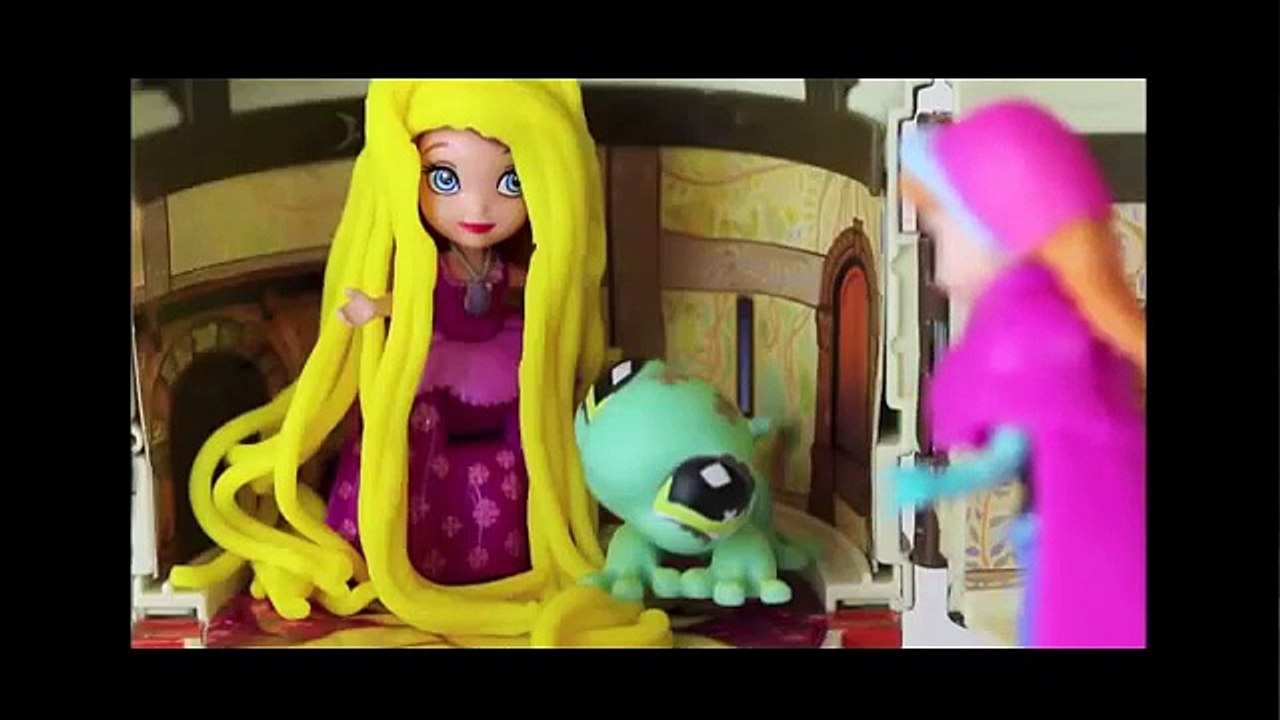 Play Doh Sofia The First Rapunzel and Disney Frozen Princess Anna and Kristoff Tangled Tower Mix-Up