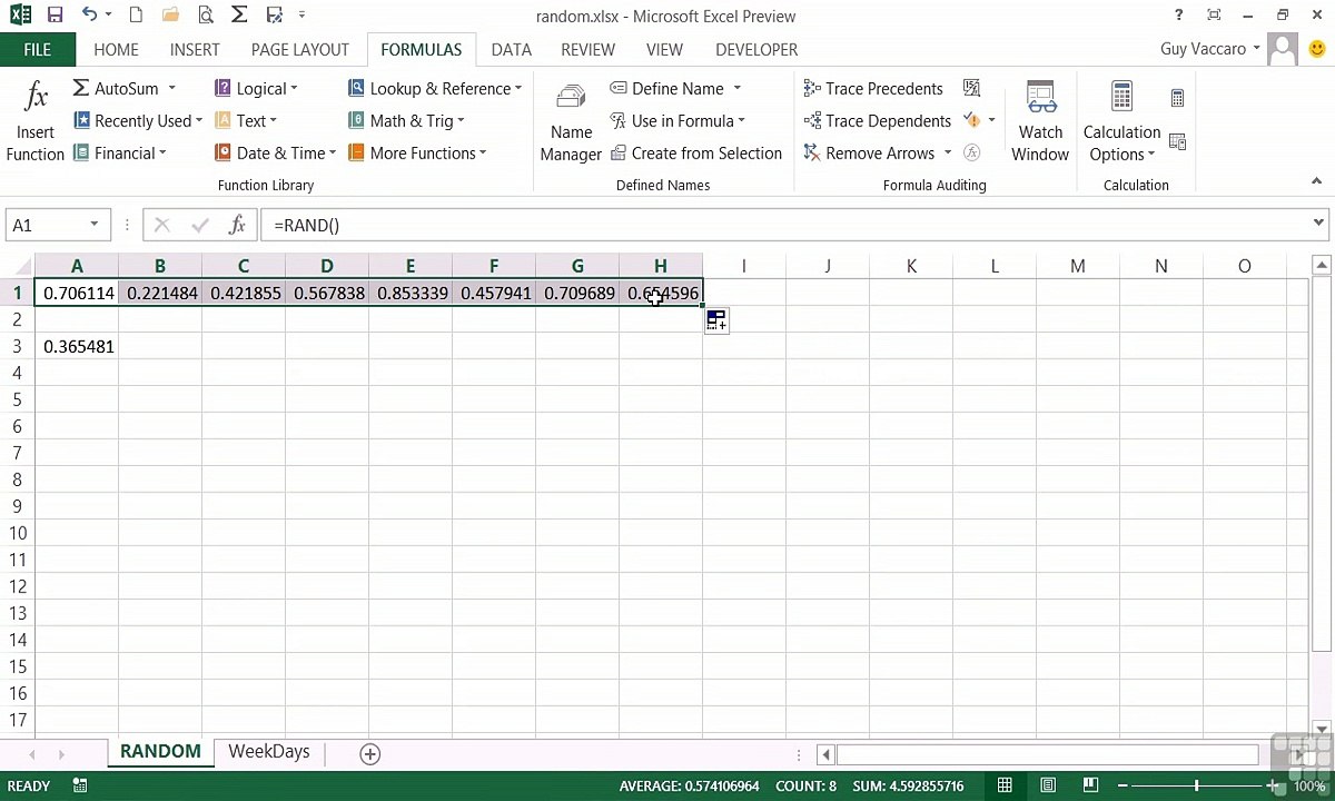 MS Excel - Generate And Use A Random Number - 06-06