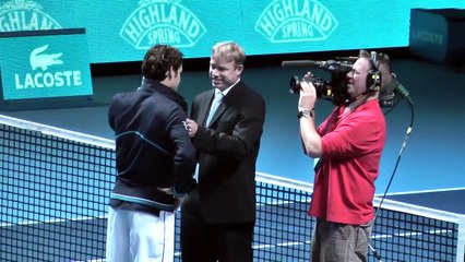 Roger Federer and Rafa Nadal can't stop laughing at the tv spot. funny!