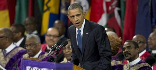 Obama kilise saldırısında öldürülen papazın cenazesinde ilahi okudu