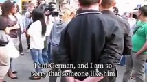 Brave German woman tells Muslim thugs that they are like HItler!