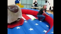 Cute Girl Fist time riding mechanical bull   Funny Cute Riding Bull,