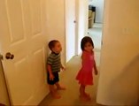 Very funny and cute kids climbing walls like Spiderman