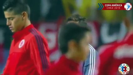 La mirada retadora de Messi a James Rodriguez • Argentina - Colombia Copa América 2015