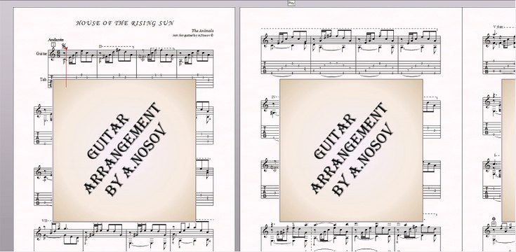 House of the Rising Sun (The Animals) Sheet music for guitar