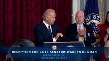 Vice President Biden Speaks at a Reception for Late Senator Warren Rudman