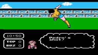 NES Gameplay - Tecmo Cup Soccer Game (Final Match - Tops VS Brazil)
