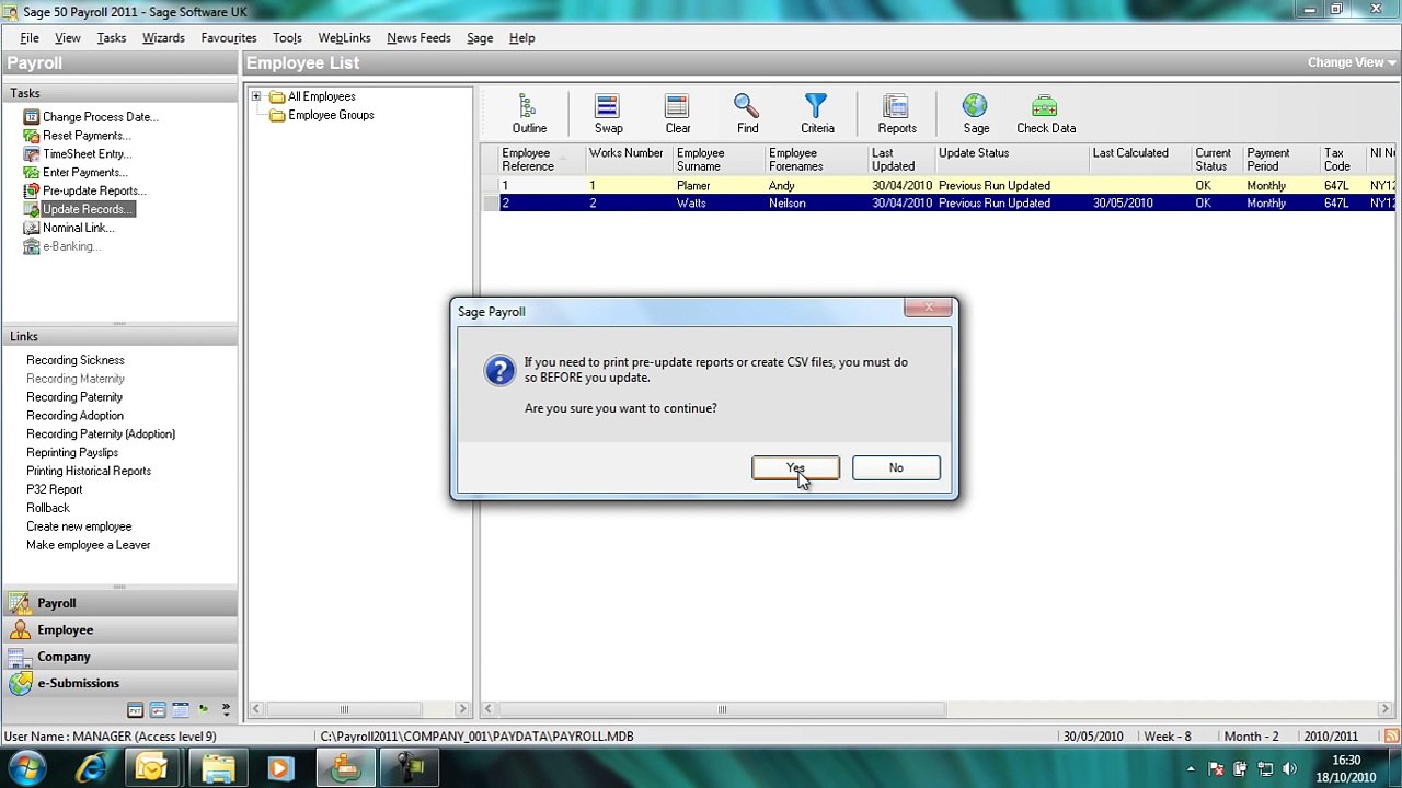 Leavers in Sage 50 Payroll 2011