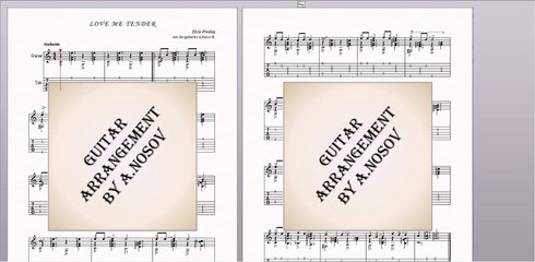 Love Me Tender (E.Presley) Sheet music for guitar