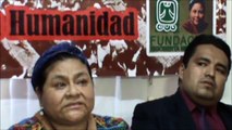 Conferencia Rigoberta Menchú por inicio juicio masacre embajada de españa en Guatemala