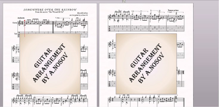 Somewhere over the Rainbow (H.Arlen) Sheet music for guitar