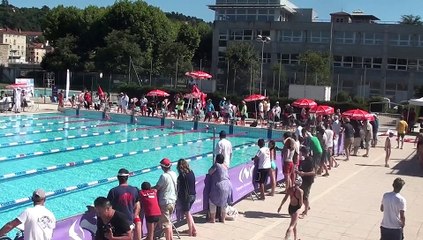 Rébecca Gensane remporte un 100 B face à des benjamines (1 37) juin 2015