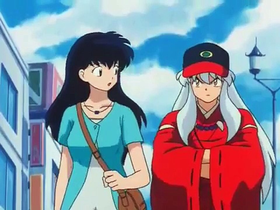 INUYASHA escena graciosa - Inuyasha va de compras con Kagome