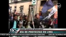 Violenta marcha de universitarios en Lima