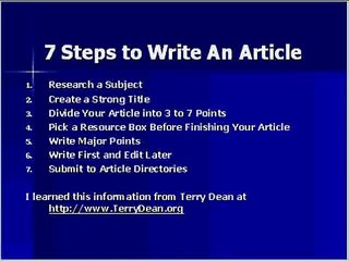 How To Write An Article
