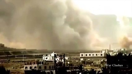 Yemen War 2015. Rocket Attack and Saudi Arabia Air Strikes against Houthi