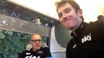 Geraint Thomas talks to Team Sky Boss Sir Dave Brailsford - Tour de France 2014