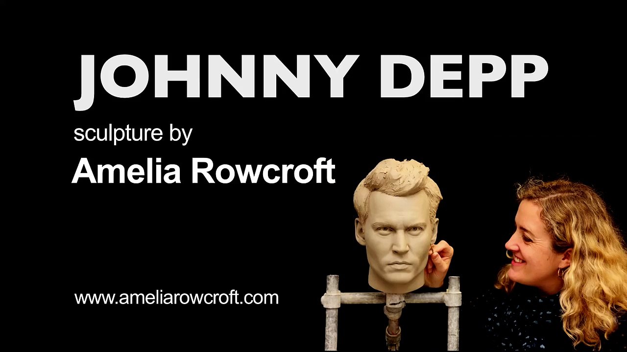 How to sculpt a realistic portrait bust in clay: Johnny Depp Sculpture (Timelapse) - Amelia Rowcroft
