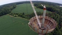 DJI Phantom  FPV with GoPro H3  Viewing Water Tower Being Built