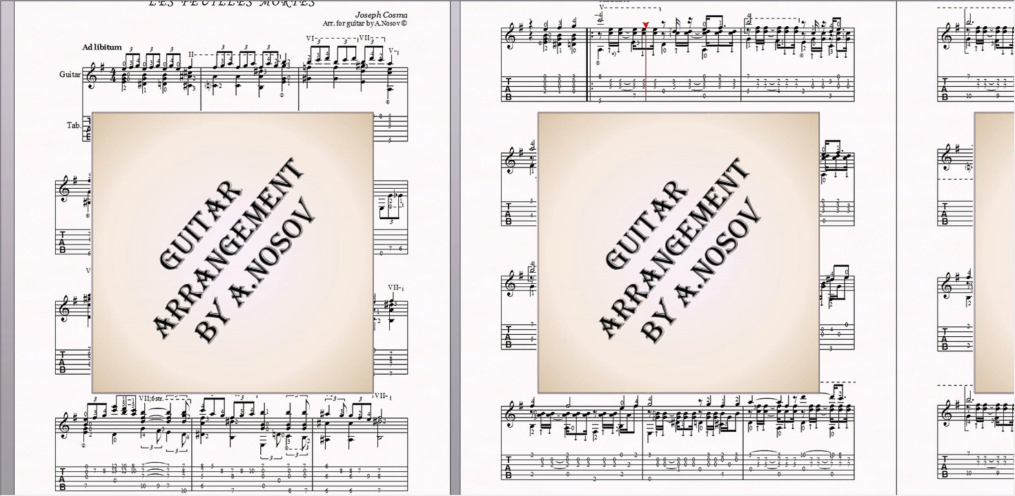 Les Feuilles Mortes (J.Cosma) Sheet music for guitar