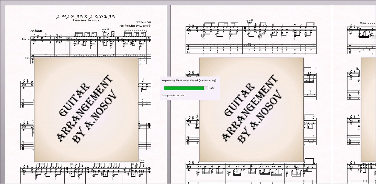 Un homme et une femme (F.Lai) Sheet music for guitar