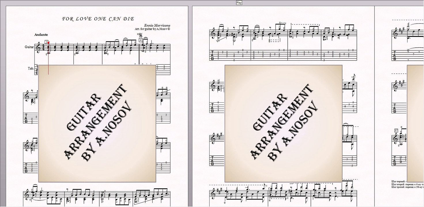 For love one can die (E.Morricone) Sheet music for guitar Видео