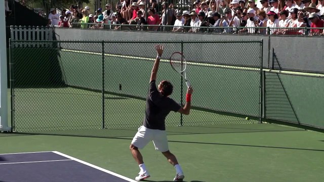 Roger Federer Serve in Super Slow Motion - BNP Paribas 2013