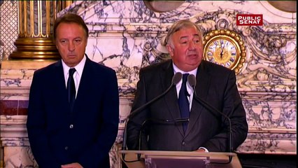 Discours de Gérard Larcher ému avant la minute de silence