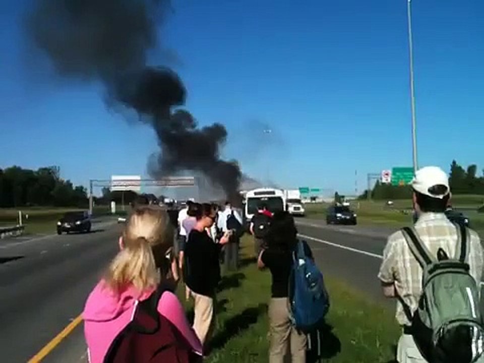 RTC autobus en feu