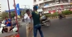 Live Video of Indian Police Man Fight With Public in India