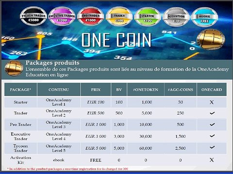ONECOIN PRÉSENTATION DU PLAN DES GAINS FRANÇAIS FRANCE