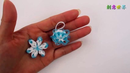 雪花 Snowflake Charm(Hook) - 彩虹編織器中文教學 Rainbow Loom Chinese Tutorial