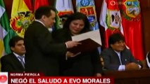 Diputada Norma Pierola niega el saludo a Evo Morales | Diputada niega saludo de Evo Morales