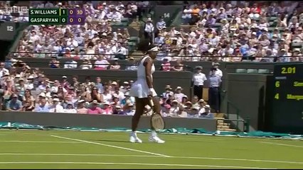 Serena Williams Vs Margarita Gasparyan Wimbledon 2015 R1 Highlights