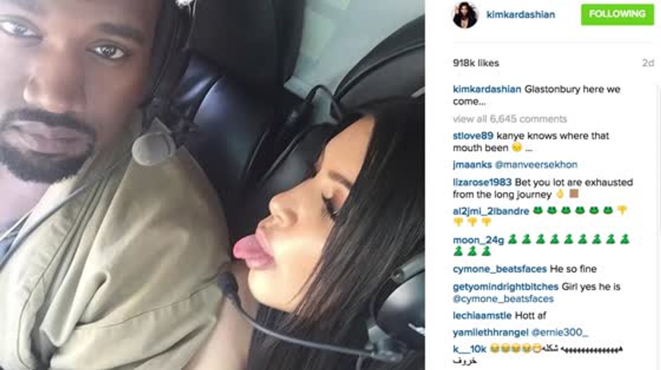 Kanye West und Kim Kardashian landen in Glastonbury